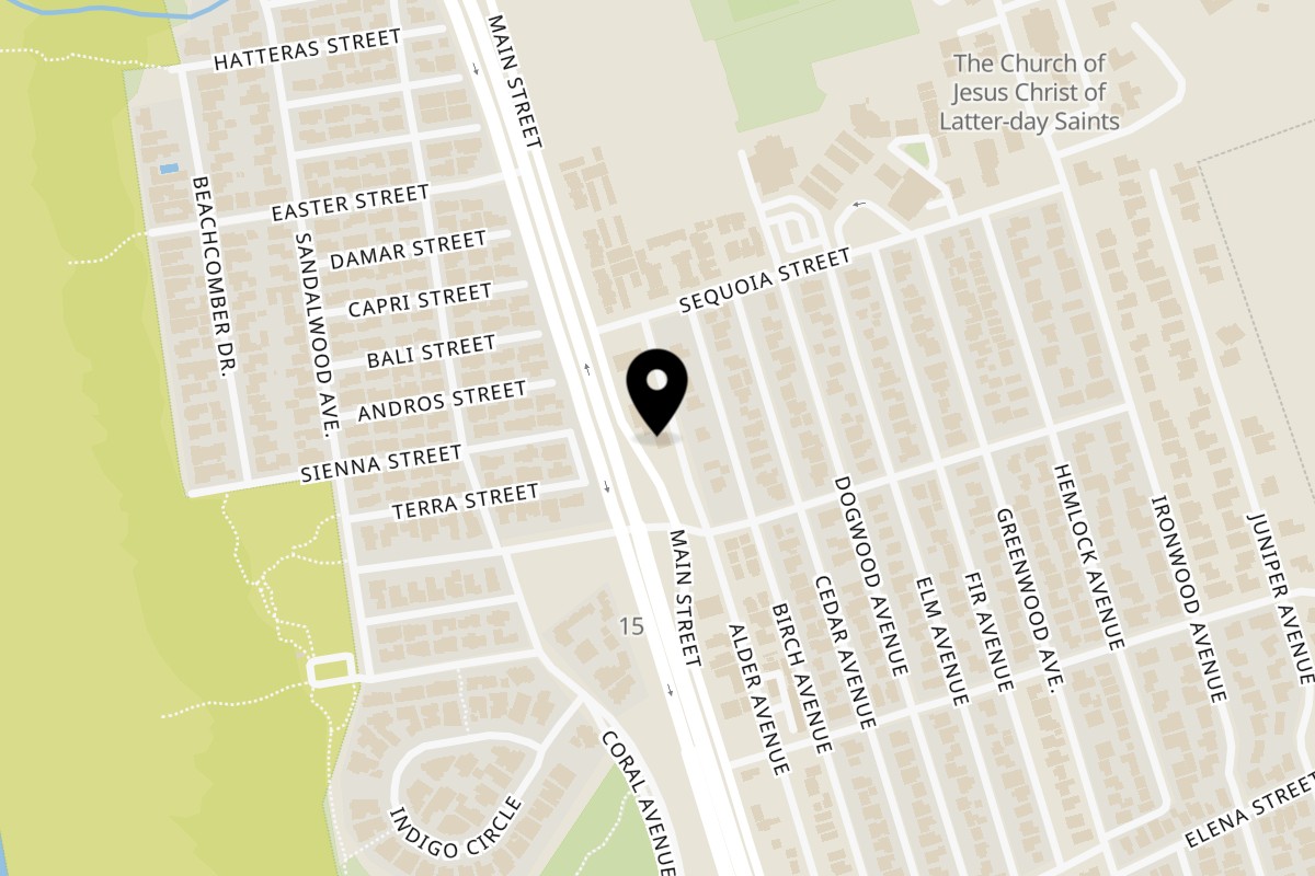 Map showing the location of The Nauti Anchor on 2940 Main St in Morro Bay